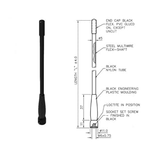 Låsbar Antennepisk 380-430 MHz til  GPSK fot