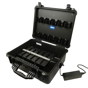 Koffert for 12 stk. Sepura STP m/ lader for 12 stk. batteri